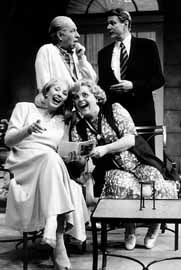 Sheila Moore (bottom left) with Nicola Cavendish, Tom Wood (left) and Robert Haley in the 1996 Canadian Stage production of AR Gurney's Later Life, directed by Bob Baker