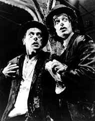 Tom McCamus and Stephen Ouimette (left) in Waiting for Godot, Stratford Festival, 1996, directed by Brian Bedford