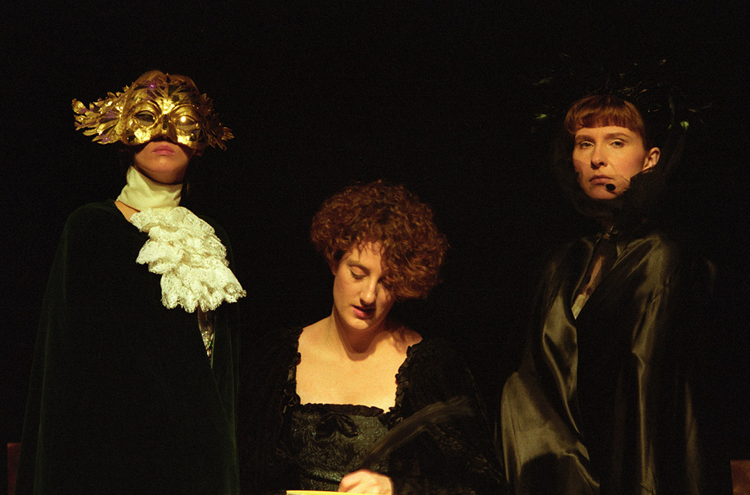 Alison Whitley, Nancy Jo Cullen and Catherine Myles in the premiere production of Aphra.