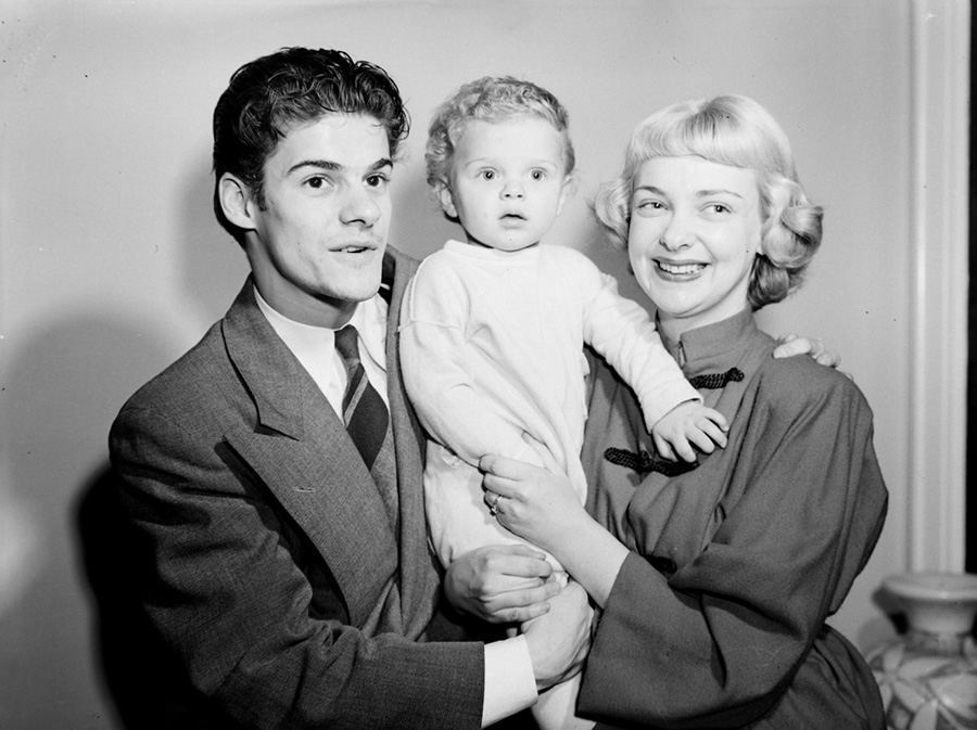 Robert Gadouas with his first wife Marjolaine Hébert, and their son Daniel Gadouas