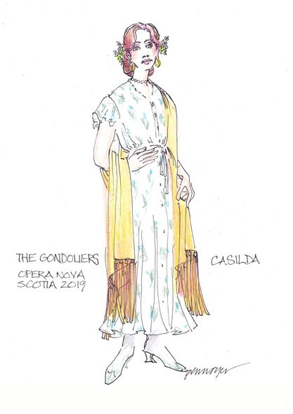 Costume design for <i>The Gondoliers</i>, Opera Nova Scotia, 2019.