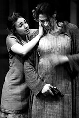 France Rolland (right, with Roxanne Boulianne) in <I>Zanzibar</I> by Hlne Boivin, directed by Robert Reid at Thtre de La Veille (Groupe [de] La Veille, Espace de la Veille), 1996